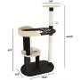 PETMAKER Cat Tree 3 Tier with 2 Scratching Posts, 42.25'', Black and Tan