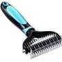 MIU COLOR Pet Grooming Brush, 2 Sided Professional Dematting Comb Grooming Undercoat Rake, Effective Removing Knots for Cats, Dogs