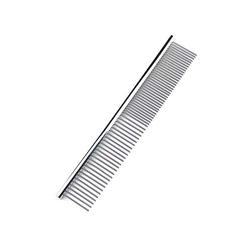 Pet Steel Comb Stainless Steel Grooming Comb with Rounded Ends Steel Combs for Dog Cat Steel Grooming Dog Cat Comb Tool Knots - Cat Comb for Removing Matted Fur - Grooming Tool with Stainless Steel Teeth Best Pet Hair Comb for Home Grooming Kit