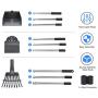 NuLink Poop Scooper for Dogs, Pet Poop Tray, 3pcs Adjustable Stainless Steel Handle Rake, Tray and Spade Set for Dogs Cats Poop Waste Removal