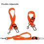 3 Pack Pet Dog Cat Seat Belt- Adjustable Nlyon Dog Car Harnesses, Metal Buckle Vehicle Seatbelt for Small Medium Large Dogs Elastic Safety Belt, Black,Orange