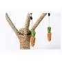 Kungfu Cat Scratching Post Tree, Straw Rope Vertical Climbing Frame Nice Branch Shape Scratching Pole Interactive Cat Toy with Detachable 3 Woven Carrots for Kitten Hamster