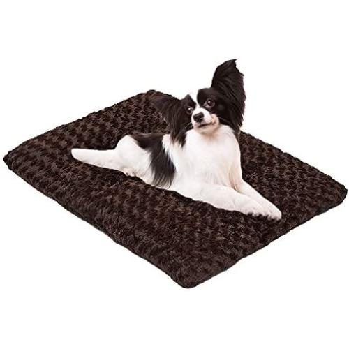 Auboa Dog Crate Bed with Cotton Cushion, Plush Ombré Swirl Kennel Mat for Small, Medium, Extra Large Pet