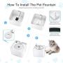 isYoung Cat Water Fountain,84oz/2.5L Quiet Automatic Pet Fountain with 5 Replacement Filters and Cleaning Brushes for Cats,Dogs