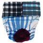 Barkertime Swim Diapers for Hydrotherapy Dogs - Made in USA - Blue Plaid Waterproof Swim Diaper for Dogs