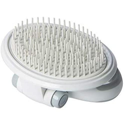 happyhund Dog Massaging & Deshedding Brush Foldable Handle & Durable Materials - Undercoat Rake Made Steel Alloy Pins & Massaging Brushes Soft Silicone Nubs