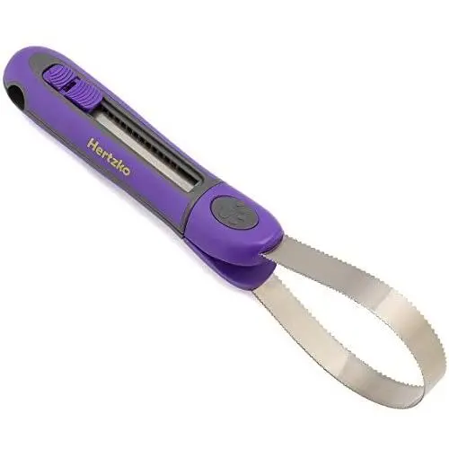 Hertzko Deshedding Tool Blade Can Be Used Either Looped or Straight - Coarse and Fine Teeth for Long and Short Coats - Removes Dead Hair and Reduces Shedding Drastically Hertzko Deshedding Tool Blade Can Be Used Either Looped or Straight - Coarse and Fine Teeth for Long and Short Coats - Removes Dead Hair and Reduces Shedding Drastically