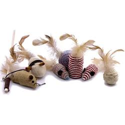 JKYP Pet Cat Stick 7-Piece Set Cat Toys Tease Cat Set Small Fish Wooden Rod Mouse Tease Cat Stick Cat Toy