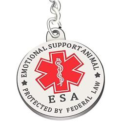 Champ ESA Dog Tags Emotional Support Animal Tag for Pet Dogs ESA Harness Vest, 1.25 inch, Doulbe Sided