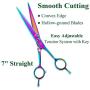 Moontay 7 Inches Dog Grooming Scissors Set, Reversible Thinning, Chunking, Curved, Straight Cat Pet Fur Trimming Blender Chunker Shears for Grooming Full Body, Professional Quality