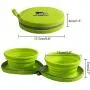 ALL FOR PAWS Collapsible Dog Bowl Silicone Double Dinner Dog Bowl Portable Pet Feeding Watering Dish for Walking Parking Traveling, Green ALL FOR PAWS Collapsible Dog Bowl Silicone Double Dinner Dog Bowl Portable Pet Feeding Watering Dish for Walking Parking Traveling, Green