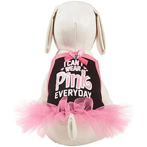 SimplyDog I Cant Wear Everyday Strappy Dog Dress - Black and Pink - Small SimplyDog I Cant Wear Everyday Strappy Dog Dress - Black and Pink - Small