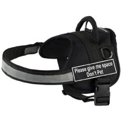 Dean & Tyler DT Works Harness with Please Give Me Space Do Not Pet Velcro Patches, Reflective Trim