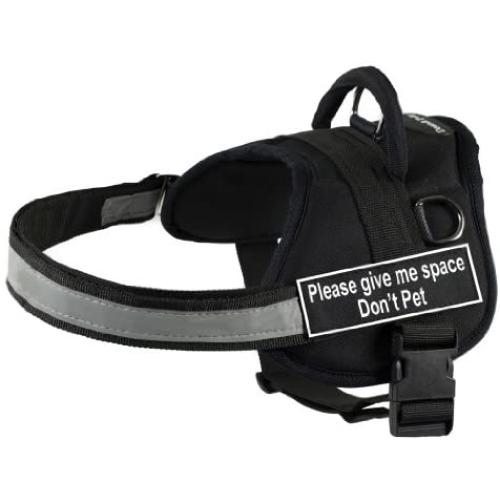 Dean & Tyler DT Works Harness with Please Give Me Space Do Not Pet Velcro Patches, Reflective Trim