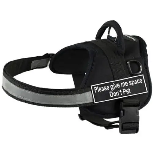 Dean & Tyler DT Works Harness with Please Give Me Space Do Not Pet Velcro Patches, Reflective Trim Dean & Tyler DT Works Harness with Please Give Me Space Do Not Pet Velcro Patches, Reflective Trim