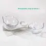 Love Dream Elevated Cat Bowls with Raised Stand, Pet Food Water Feeder Bowl, 15° Tilted Pet Bowl Stress-Free Suit for Cats Small Dogs