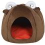 N / A Foldable Pet House Bed Dog Cat Soft Kennel Mat Pad Warm Puppy Cushion Basket Dog Sleeping Bed Bag Pet House Cushion-Gray_L_United States