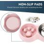 JIUZO Slow Feed Dog Bowl Small,Double Slow Feed Bowl of Dog,Catfeeders and Waterers Pink