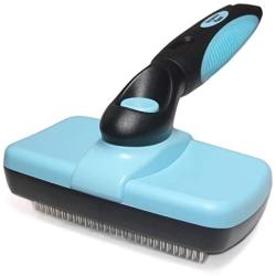 Maxpower Planet Self Cleaning Slicker Brush - Gently Removes Loose Undercoat, Mats and Tangled Hair for Dogs and Cats