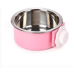 Love Dream Crate Dog Bowl Removable Stainless Steel Water Food Feeder Bowls Cage Coop Cup for Cats, Dogs, Rabbits and Small Animals