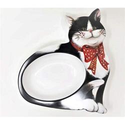 Dolce La Vita Natural Melamine Cat Dish with Box Size 8.5''x9.5''x1.5''Import from Italy