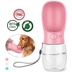 JUILE YUAN Dog Water Bottle, Leak Proof Portable Puppy Water Dispenser with Drinking Feeder for Pets Outdoor Walking, Hiking, Travel, BPA Free Food Grade Plastic Pet Supplies