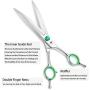 PURPLEBIRD 7 Inch Straight, Downward Curved Dog Grooming Scissors Professional Pet Cutting, Thinning Texturizing, Chunker Shears Safety Trimming Shearing for Dogs Cats Japanese Stainless Steel Silver