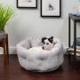 Furhaven Pet Dog Bed - Cooling Gel Memory Foam Faux Fleece and Chenille Soft Woven Traditional Sofa-Style Living Room Couch Pet Bed with Removable Cover for Dogs and Cats