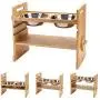 Pet Raised Bowls for Dogs and Cats, Draw Design Adjustable Bamboo Elevated Feeder Stand with 2 Stainless Steel Food and Water Bowls Pet Raised Bowls for Dogs and Cats, Draw Design Adjustable Bamboo Elevated Feeder Stand with 2 Stainless Steel Food and Water Bowls