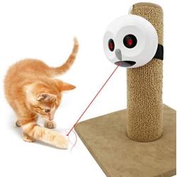 Peffiti Automatic Interactive Dog Toy Cat Laser Toy – Electric Random Rotating Laser Pointer Cat Toys for Indoor Cats, Multiple Applications, Automatic Off &Timer Setting Pet Funny Toy