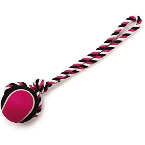 Grriggles 3-3/4-Inch Giant Rope Tennis Toss Dog Toy