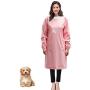 Noverlife PU Leather Pet Grooming Apron with Long Sleeves, Adjustable Waterproof Anti Static Anti Hair Dog Cat Groomer Apron Smock, 2 Pockets, for Pet Store Housework Cooking Dishwash Gardening - Pink Noverlife PU Leather Pet Grooming Apron with Long Sleeves, Adjustable Waterproof Anti Static Anti Hair Dog Cat Groomer Apron Smock, 2 Pockets, for Pet Store Housework Cooking Dishwash Gardening - Pink