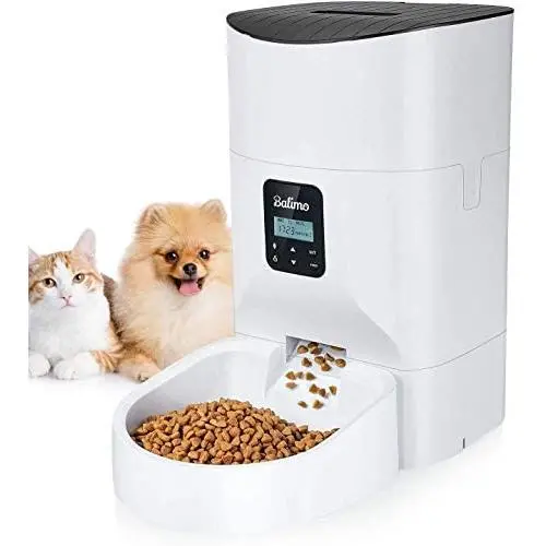 Balimo 7L Automatic Cat Feeder Food Dispenser for Dogs and Cats –Features:High Capacity, Distribution Alarms, Portion Control, Voice Recording, Timer Programmable, Up to 1-4 Meals per Day