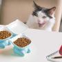 Legendog Ceramic Cat Bowls, Raised Cat Bowls Cat Food Bowls Cat Bowls Elevated, Elevated Porcelain Pet Feeder Bowl Protect Cats Spine