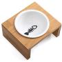 DUILU Ceramic Cat Food Bowl with Stand Raised Cat Food Feeding Bowl-Easy to Clean