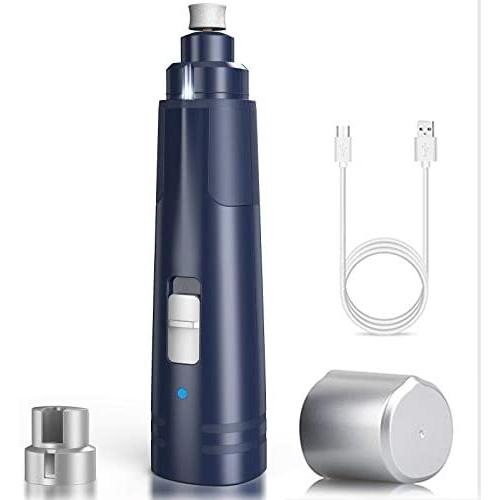 NPET Dog Nail Grinder with Guard, Rechargeable Electric Dog Nail File, 2 Speed Pet Nail Trimmer with LED Light Powerful Paw Grooming for Small Medium Cats, Dogs