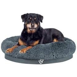 Utotol Donut Dog Bed, Self-Warming Faux Fur Calming Pet Bed Comfortable Round Cuddler Dog Bed for Small/Medium/Large Dogs and Cats Up 40-100 lbs