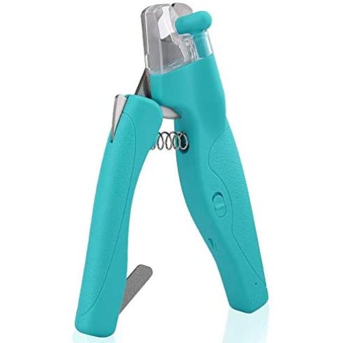 Dog Nail Clippers for Dogs Cats, Pet Nail Trimmer with LED Light to Avoid Over-Cutting Nails, Safe Professional Grooming Tools with USB Rechargeable, Built-in Nail File, Lock Switch