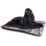 DayDayFun Paris Pet Mat Bed Famous Eiffel Tower Reflected On Water Picture Historical French Architecture Pet Mats are Not Sticky Blue Green Grey