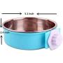 IMIKE Removable Stainless Steel Crate Dog Bowl,Pets Hanging Water Food Feeder Bowl Cage Coop Cup for Dogs,Cats,Birds,Small Animals-Blue
