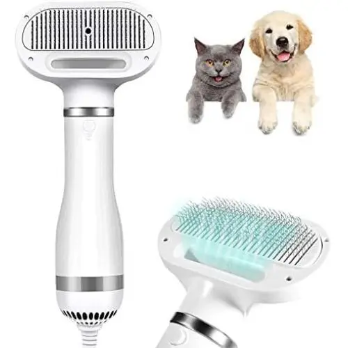 MASALING Dogs Hair Dryer, Newest 2021 Dog Hair Grooming Dryer with Slicker Brush Quiet 3 Heat Settings, Professional Pet Grooming Drying Blower for Small and Medium Dogs and Cats