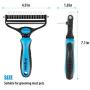 Bougainvillea Pet Grooming Tool - Anipaw 2 Sided Undercoat Rake for Cats & Dogs, Safe Dematting Comb for Easy Mats & Tangles Removing, Best Pet Grooming Brush for Medium and Long Haired