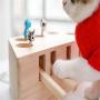 ShiLei Fun Toy for Cats, Interactive Wooden Solid W Mouse, Round Design, fine Workmanship, no Sharp Edges