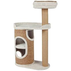 Royal Pet Club Falco 2-Story Cat Condo with Scratching Post, Two Platforms, Light Gray/Light Brown (44416), 117 cm