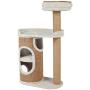 Royal Pet Club Falco 2-Story Cat Condo with Scratching Post, Two Platforms, Light Gray/Light Brown (44416), 117 cm