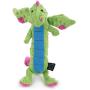 goDog, Dragons, Skinny, Squeaker Dog Toy, Chew Resistant, Durable Plush, Soft, Tough, Reinforced Seams, Green, Large