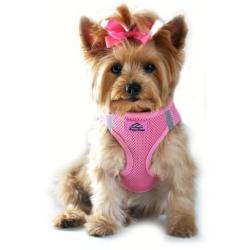 DOGGIE DESIGN Choke Free Reflective Step in Ultra Harness Pink American River