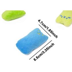 HONBAY 3PCS Funny Interactive Catnip Plush Pillow Toy for Pet Kitten Teething Chewing and Playing