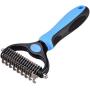 Pet Grooming Tool-Professional Dematting Comb for Dogs and Cats，Safe Undercoat Rake for Easy Mats and Tangles Removing，Keep Your Pet Away from Nasty Shedding Hair. (Blue)