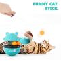 Pecute Cat Toy Interactive Cat Tumbler Toy Ball Pet Treat Leaking Toy with Dual Rolling Balls & Teasing Wand for Cats Kitten Puppy Exercise